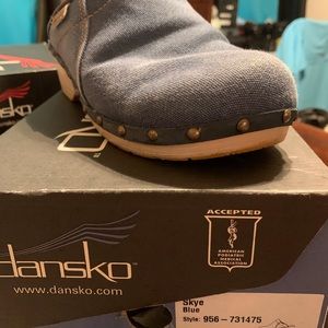 Denim Dansko clogs